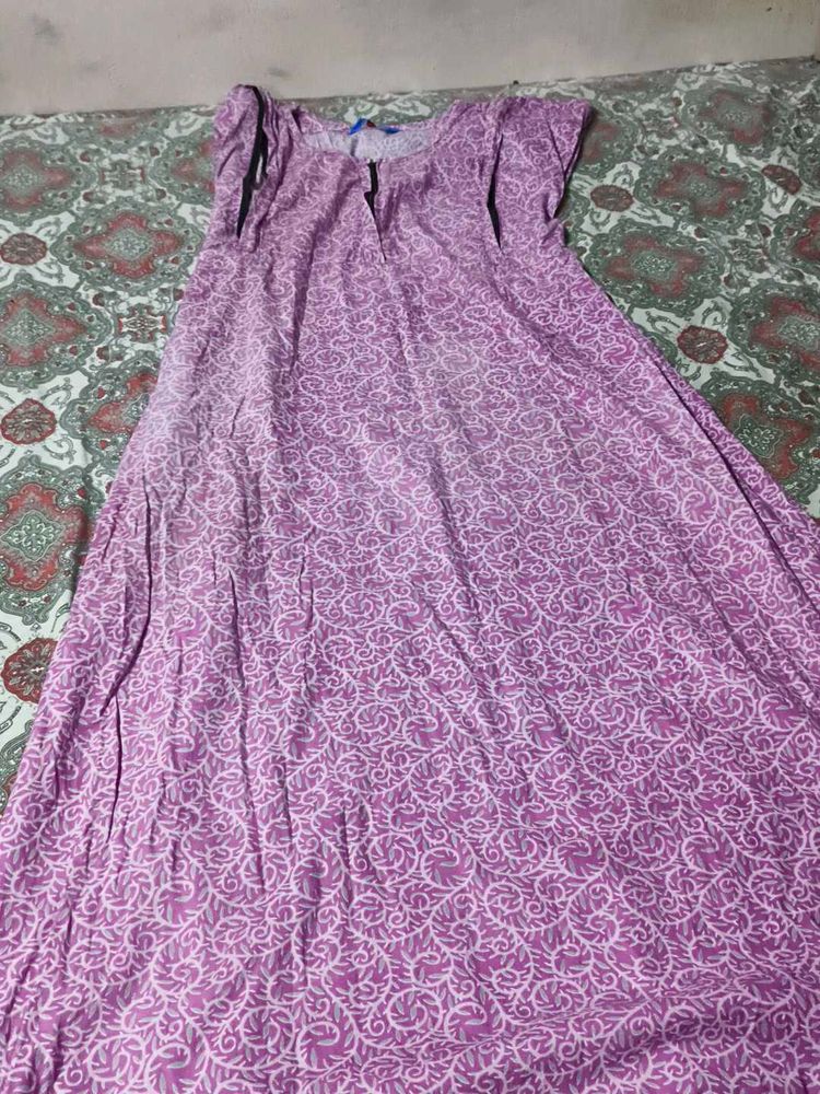 Purple Printed feeding nighty XXL