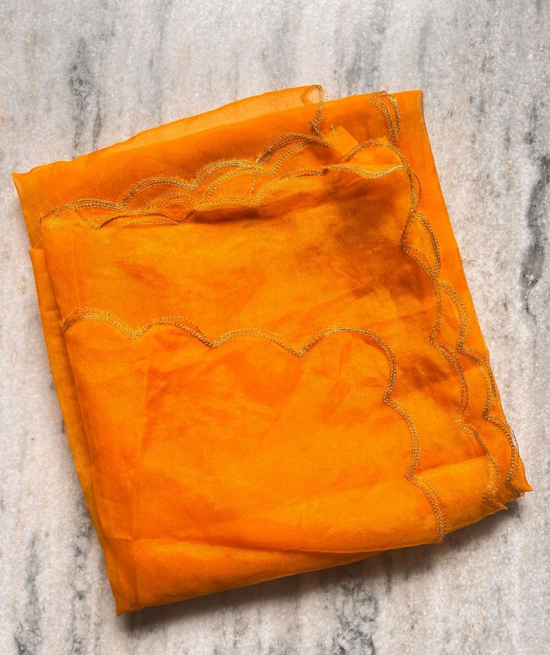 Mustard Organza Dupatta