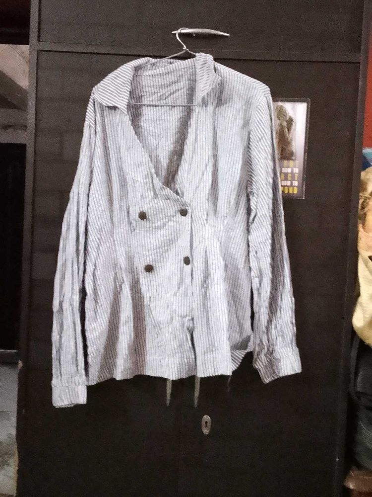 Striped Button-Down Top