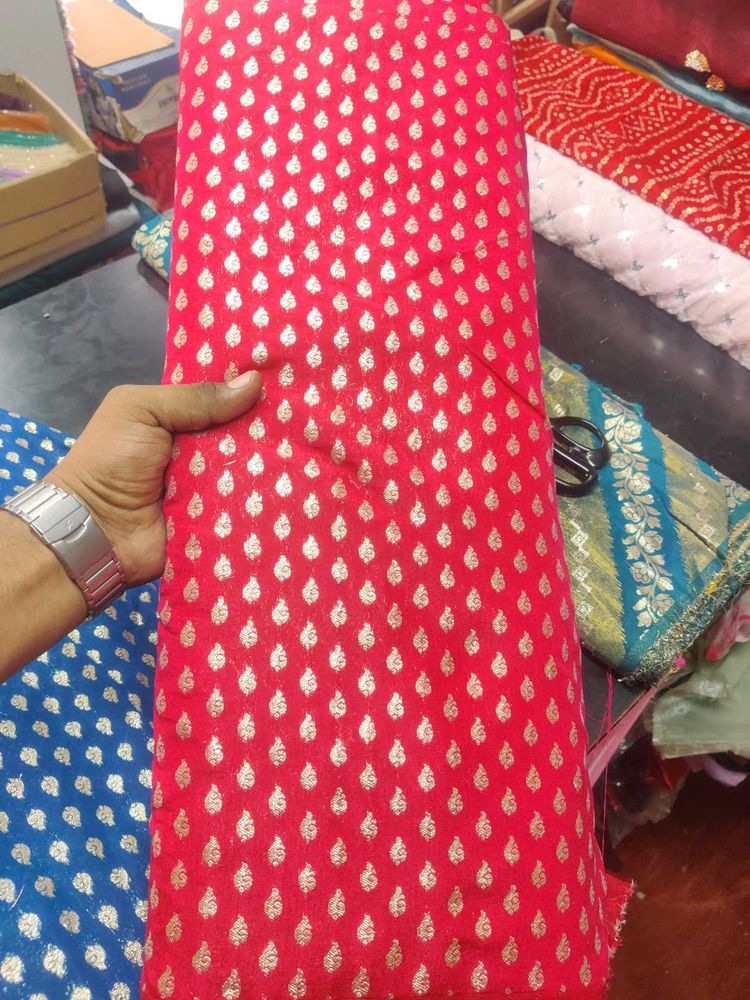Fancy Chanderi Fabric With Work