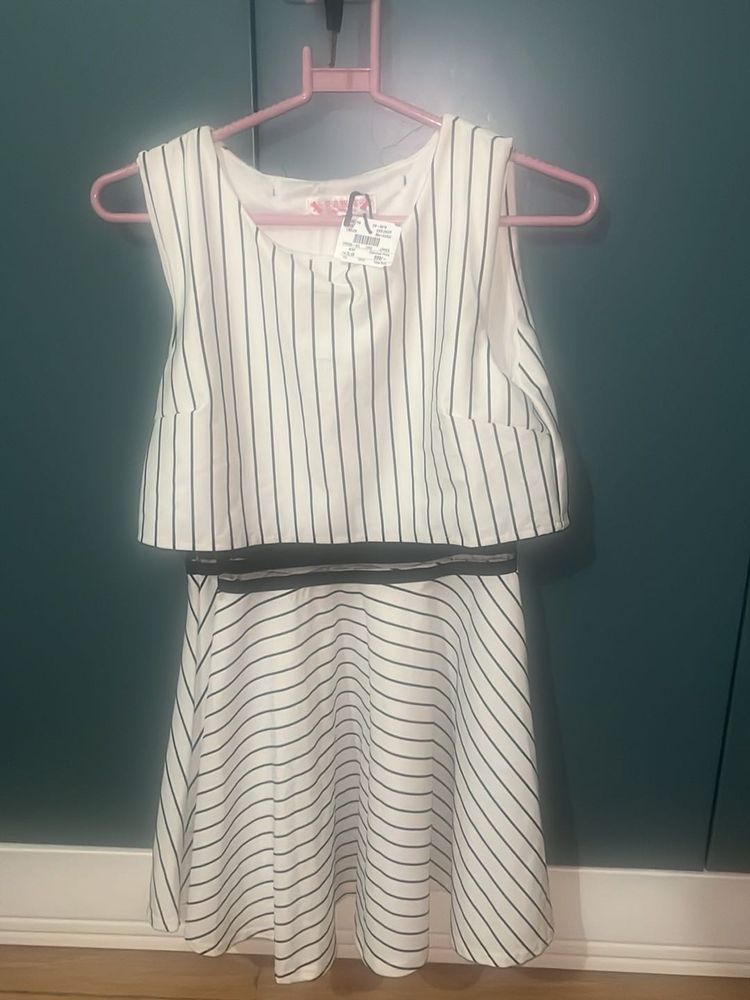 New White Stripe Mini Dress