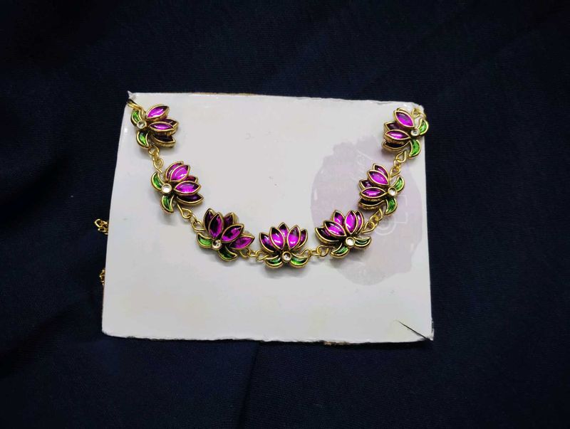 Kundan Stone Lotus Necklace