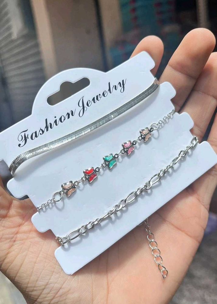Set of 3 Butterfly Layered Bracelet