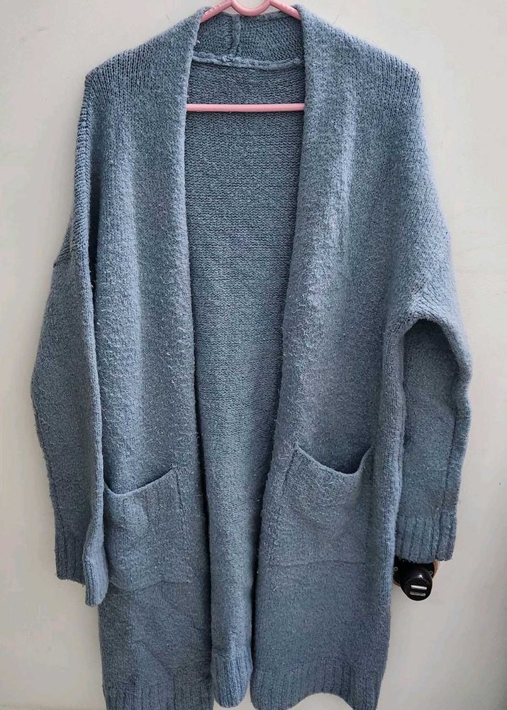 Knitted Long Cardigan 🩵
