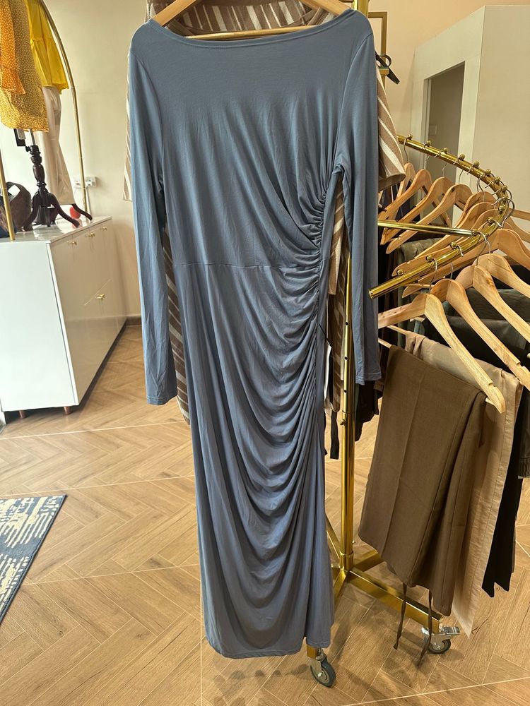 Shein Elegant Blue-Grey Maxi Dress