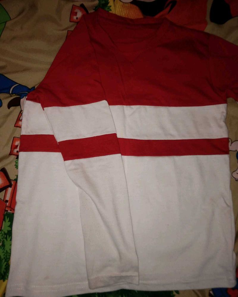 Red and White Striped Long Sleeve