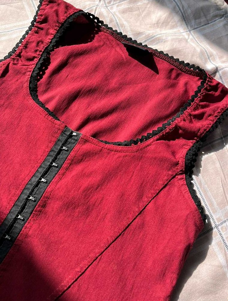 Red Corset Style Top