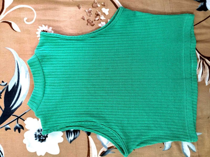 Green Ribbed Tank Top