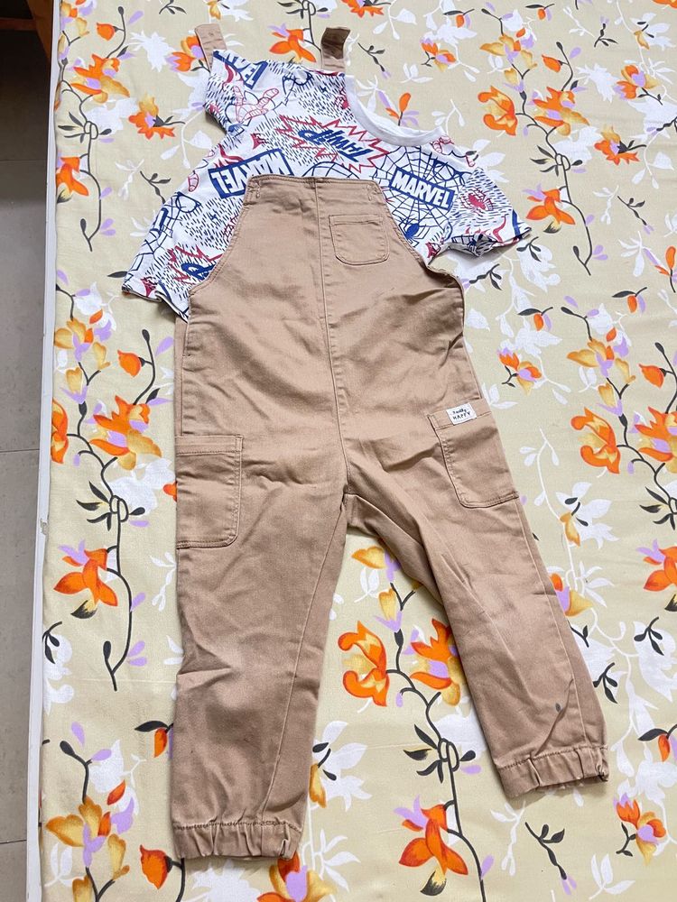 Boy’s Dangri With T-shirt Combo For 3-4 YrsOld Kid