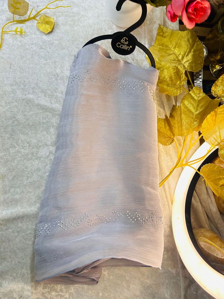 Elegant Embellished Organza Scarf