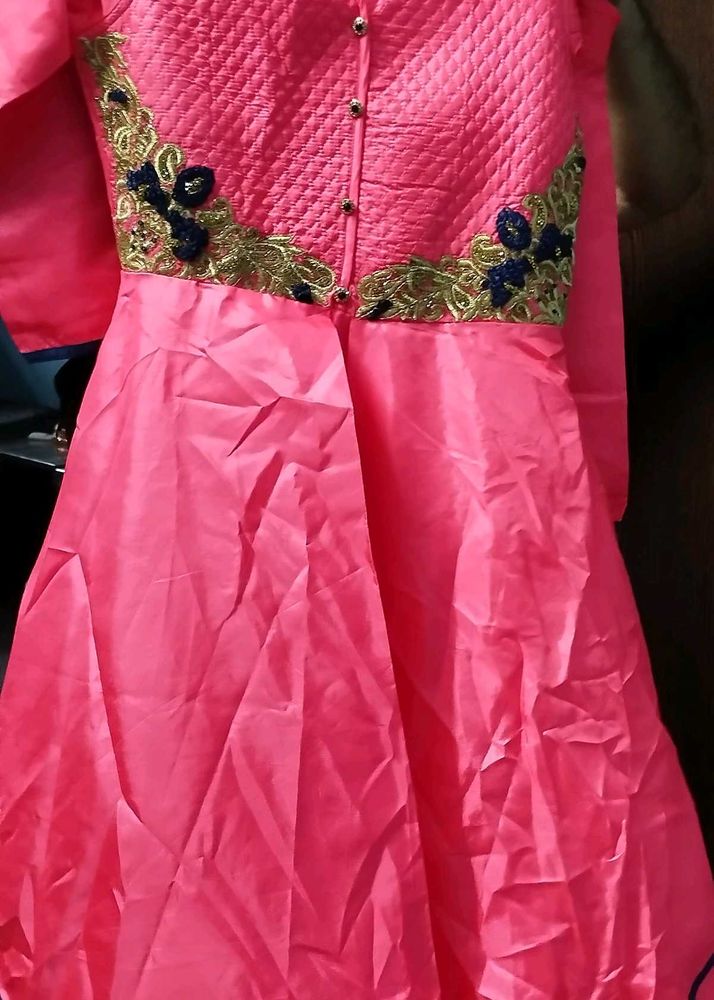 Pink Embroidered Party Dress