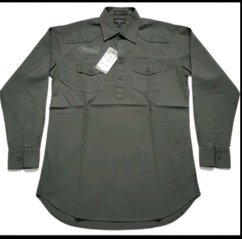 Men's Olive Green Long Sleeve Shirt