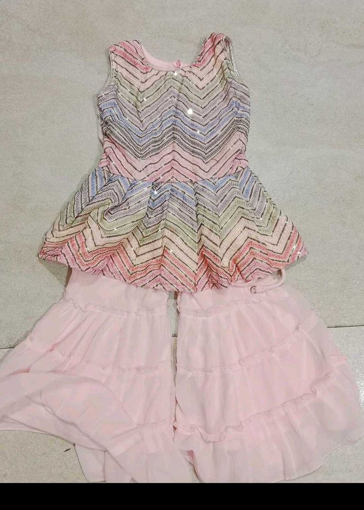 Girls' Pink Ethnic Clothing Set