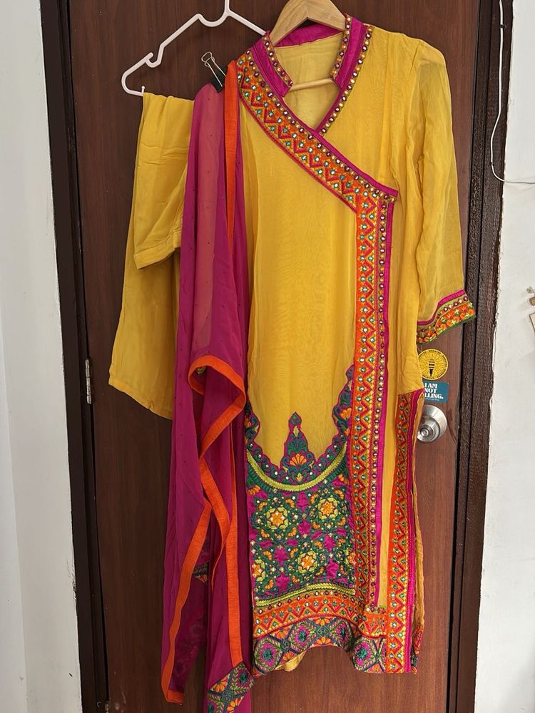 Yellow Embroidered Salwar Kameez
