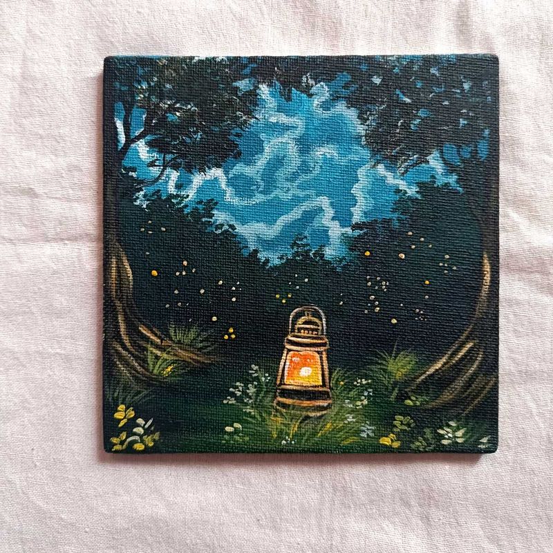 Mini Enchanted Lantern Artwork Painting