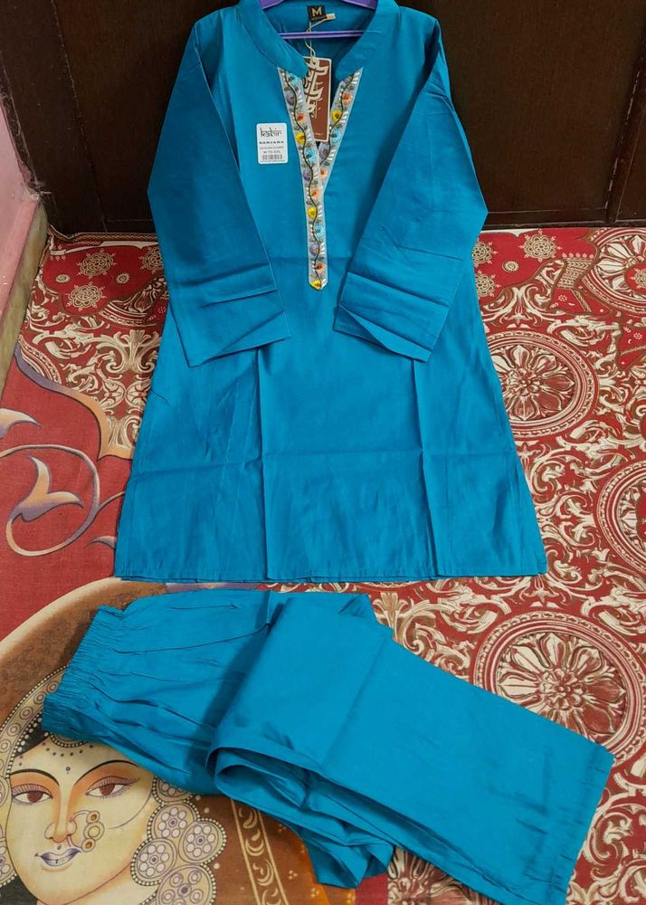 Teal Embroidered Co-ord Set