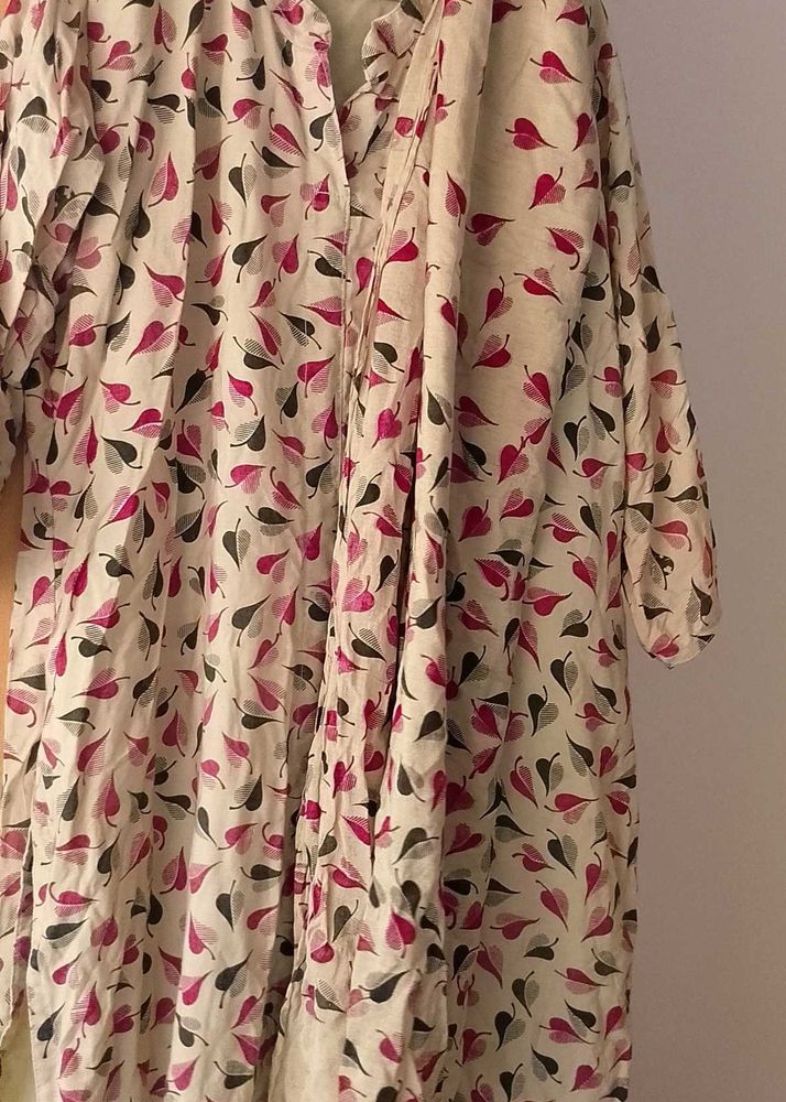 Khadi Silk Cotton Kurtha With Dupatta