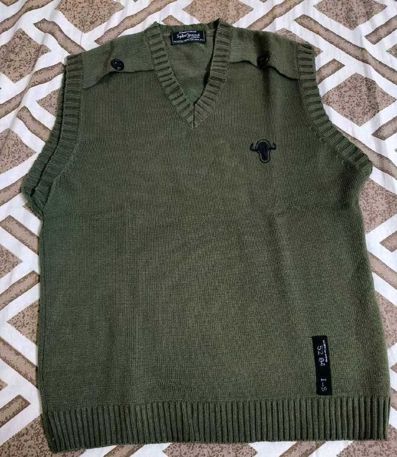 Vintage Olive Green Sweater Vest