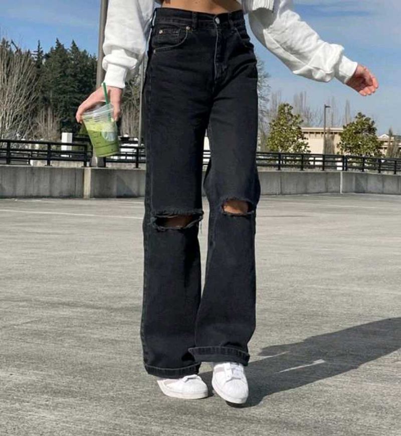 Distressed Black Jeans