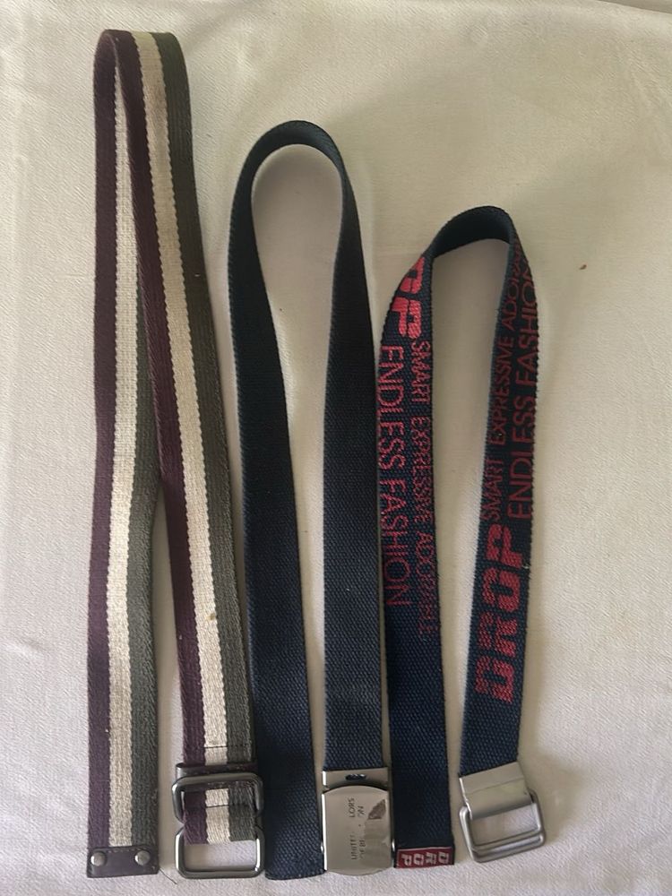Assorted Canvas Belts - Set of 3