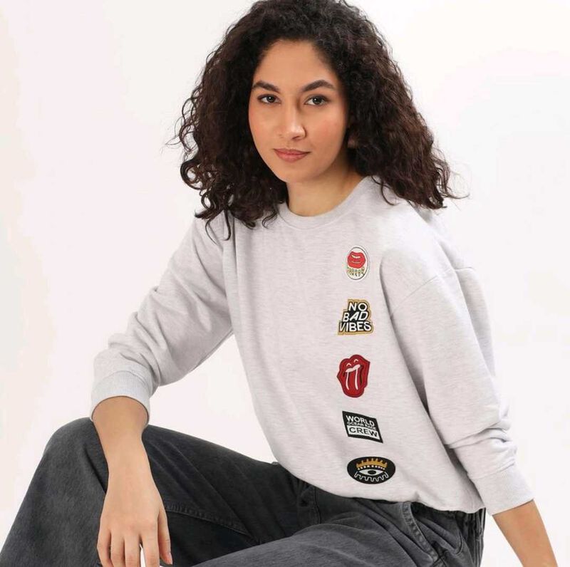Stylish Patchwork Graphic Sweatshirt-Brand New