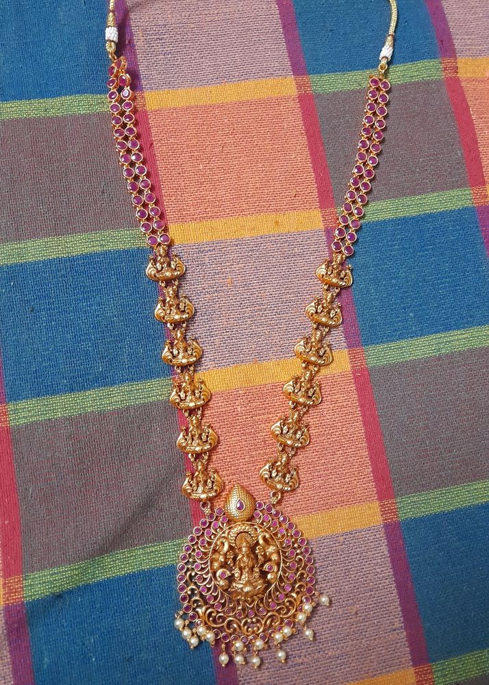 Too Good Quality Laxmi Long Chain With Kempu Stone