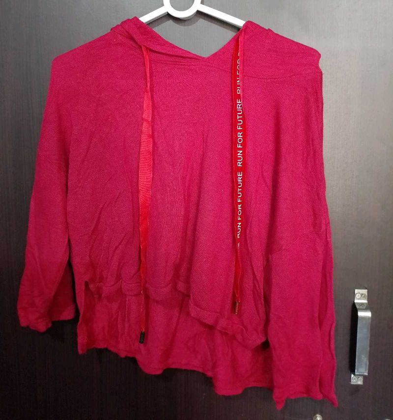 Red Hooded Sweatshirt