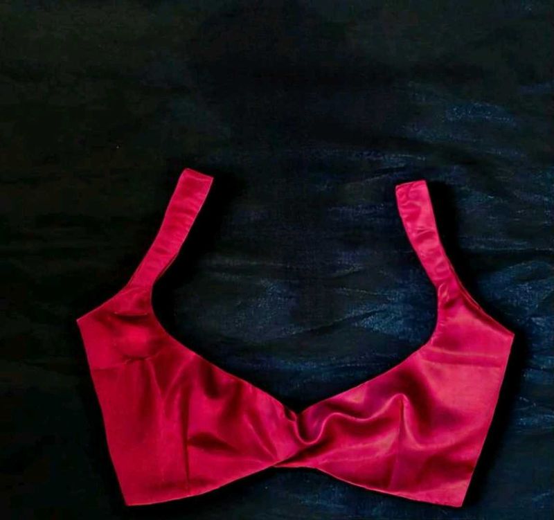 Deep Neck Non Padded Silk Blouse