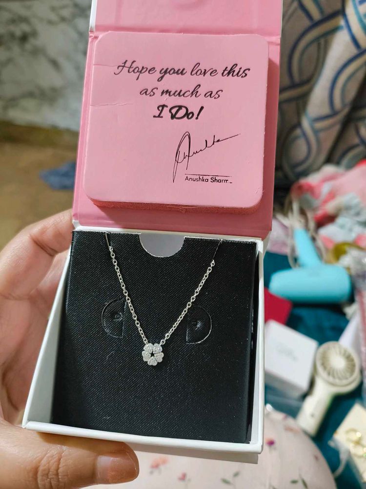 Silver Floral Star Flower Necklace