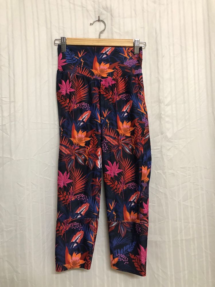 Blue Printed Leggings