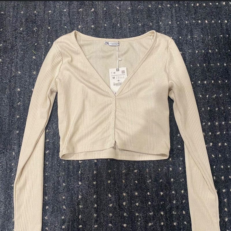 Zara Ribbed Top Size L