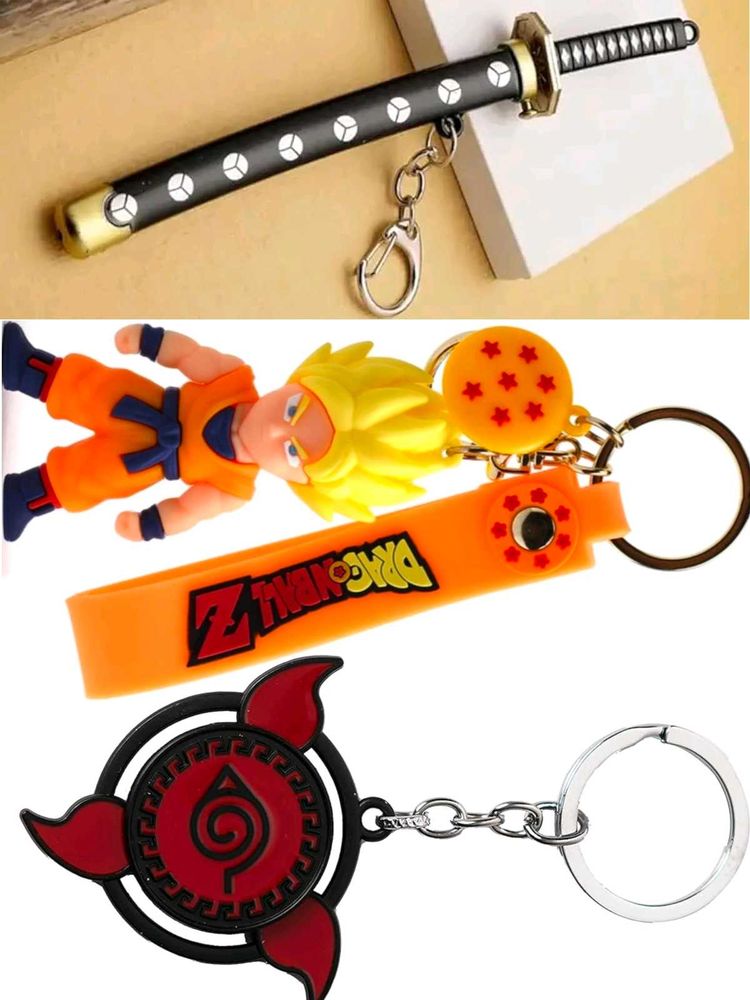 Set of 3 Anime Keychain