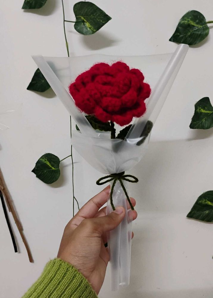Crochet Red Rose Bouquet❤️