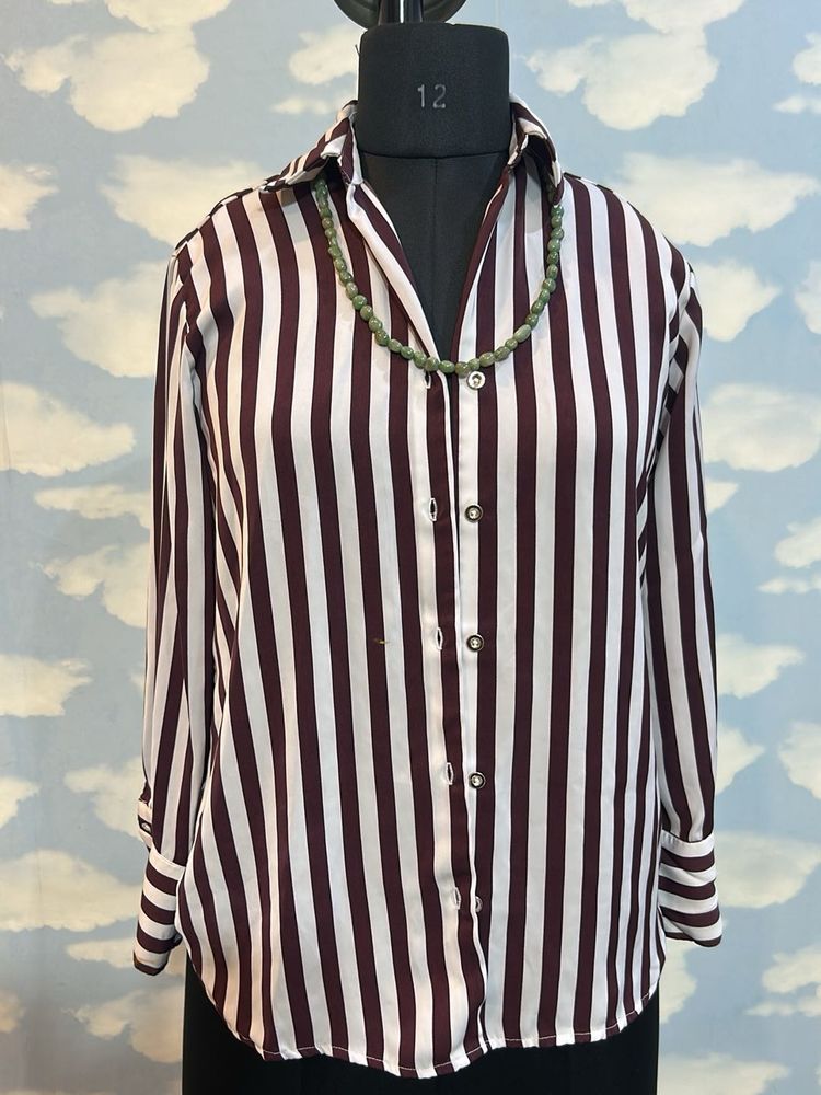 Striped Button-Up Shirt