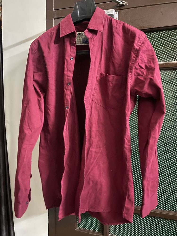 Rarely Used Maroon Casual Shirt