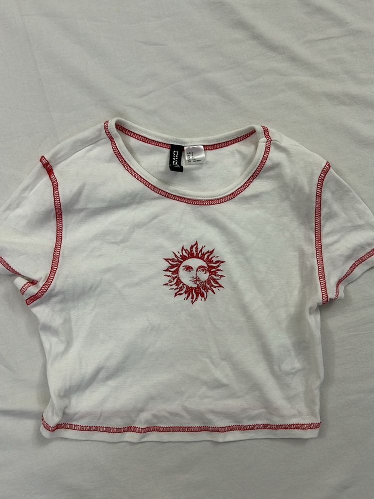 H&amp;M Cotton printed crop top