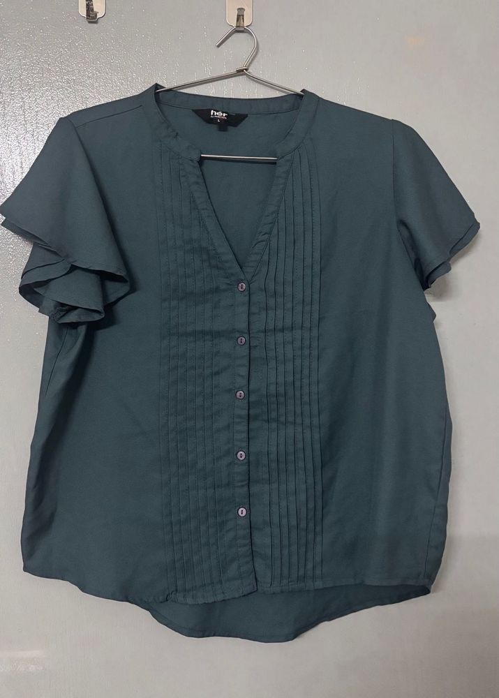Elegant Blue-Green Blouse