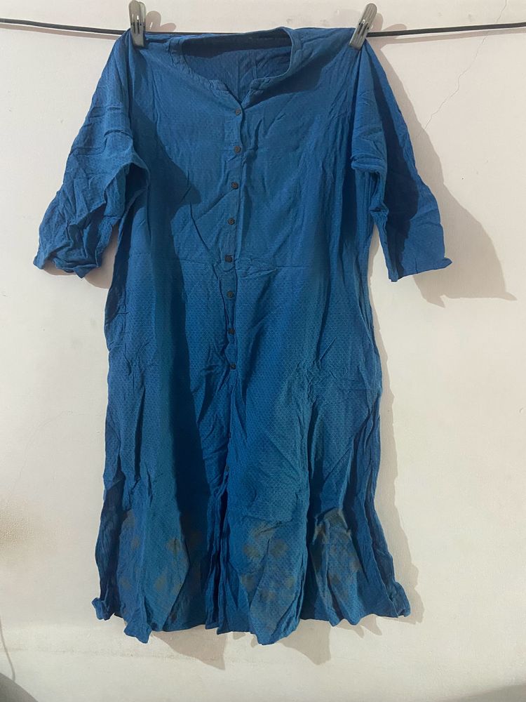 Blue Kurti with patiyala salwar