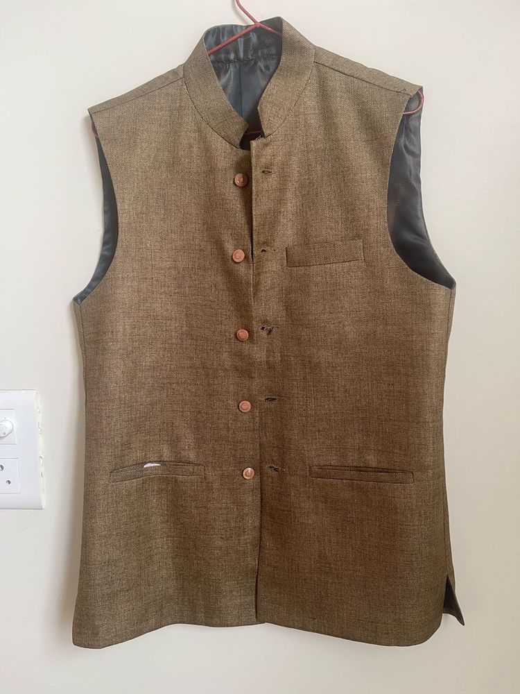 Brown Sleeveless Jacket
