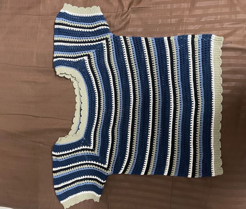 Crochet Blue Top