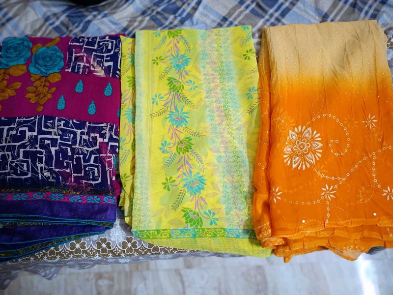 Colorful Sari Bundle - Set of 3
