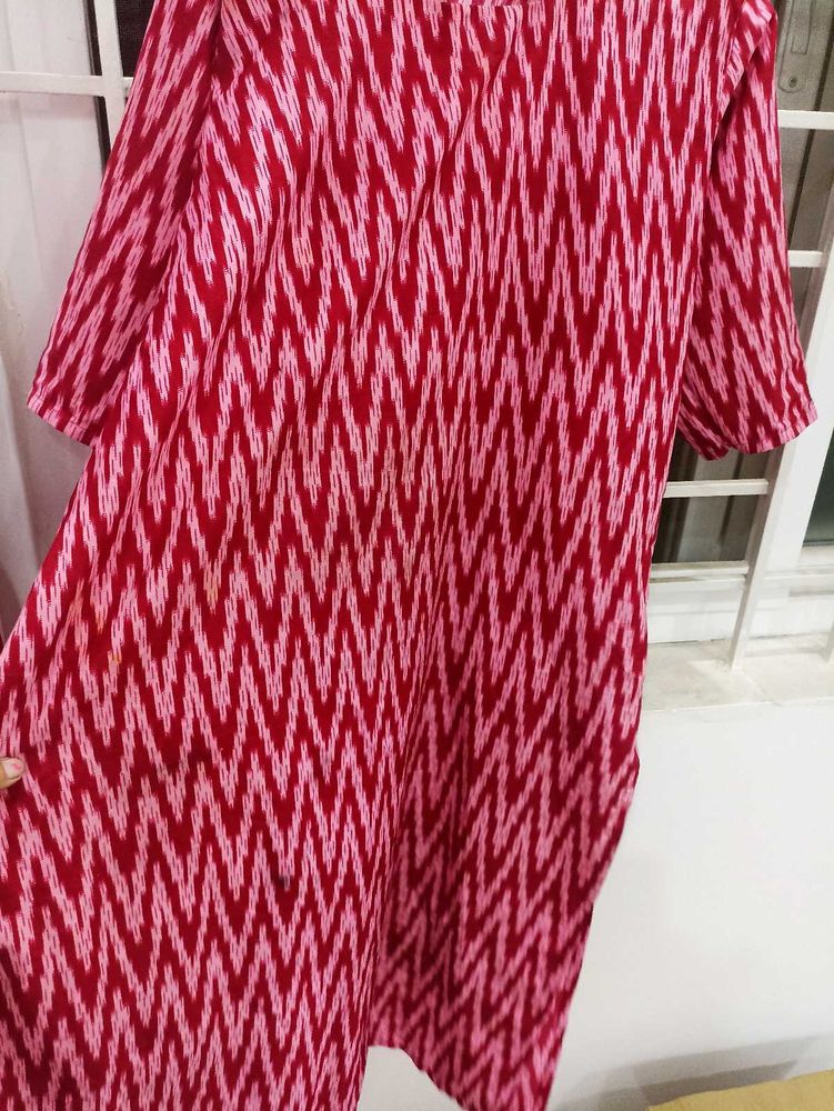 Ikkat Pattern Crepe Kurta