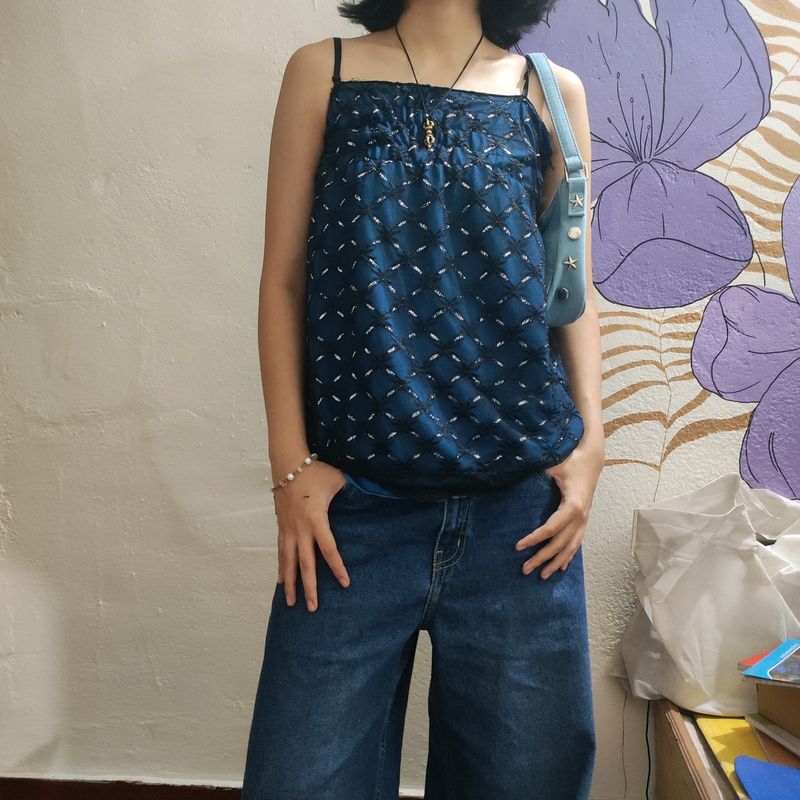 Y2K Blue Sexy Top.