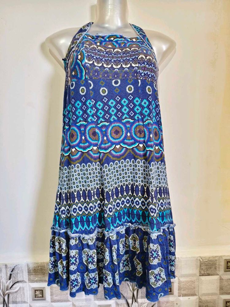 Blue Patterned Sundress for Medium/ Large Size
