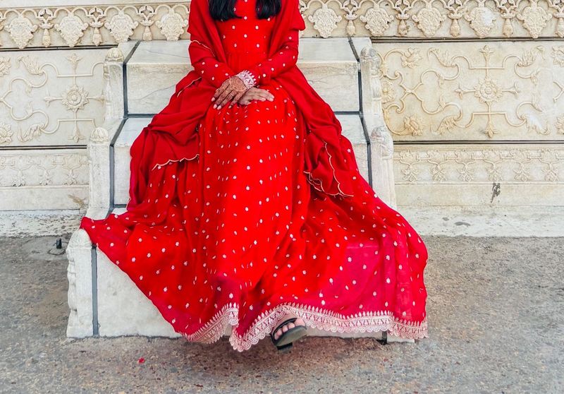 Red Anarkali!