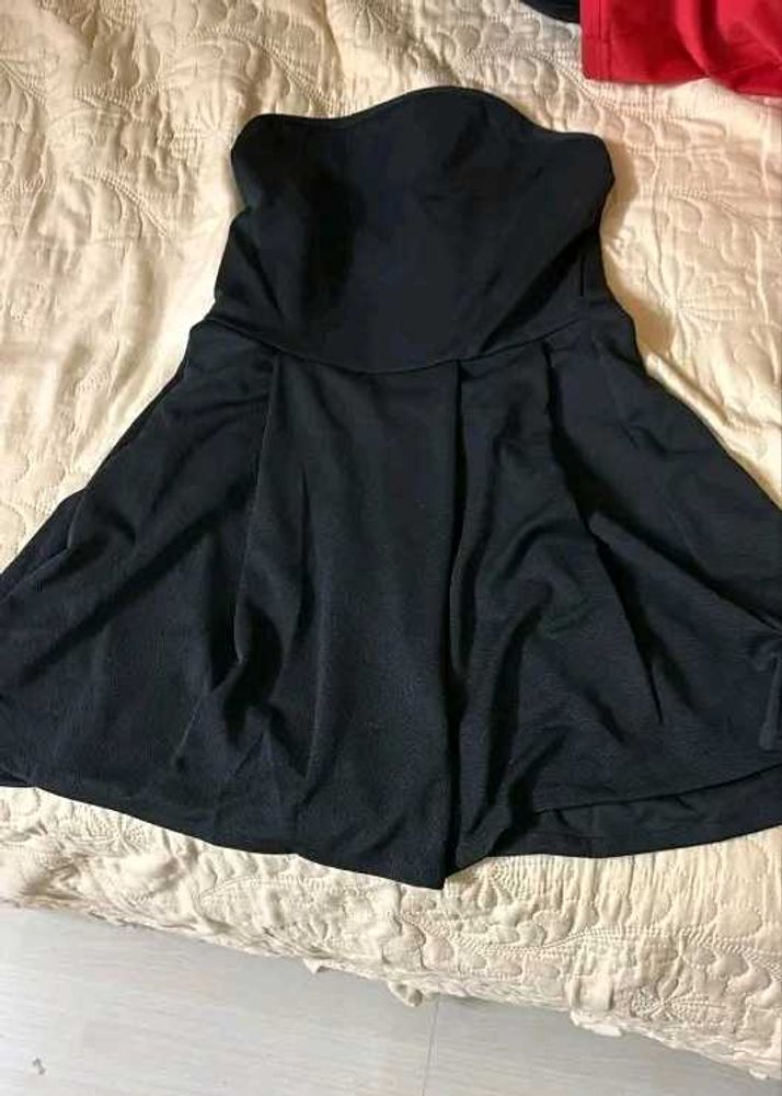 Sale !! Beautiful Doll Pattern Tube Black Onepiece