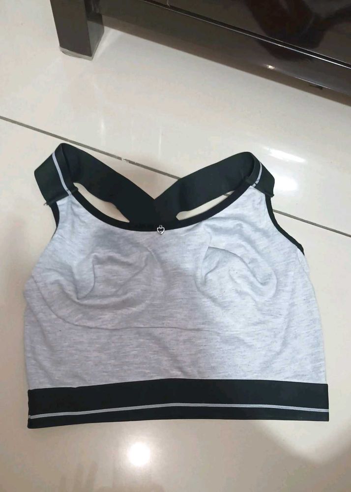 Comfy Grey Sports Bra 2pc