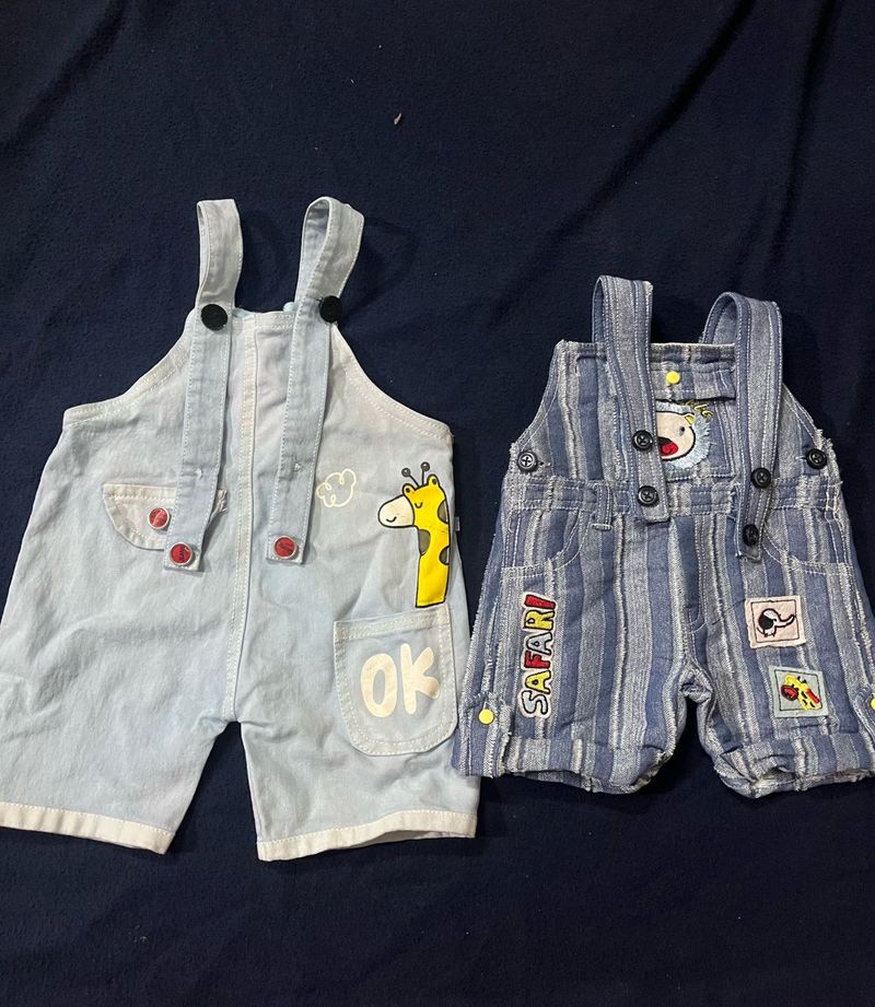 Cute Baby  2 Dungree Set