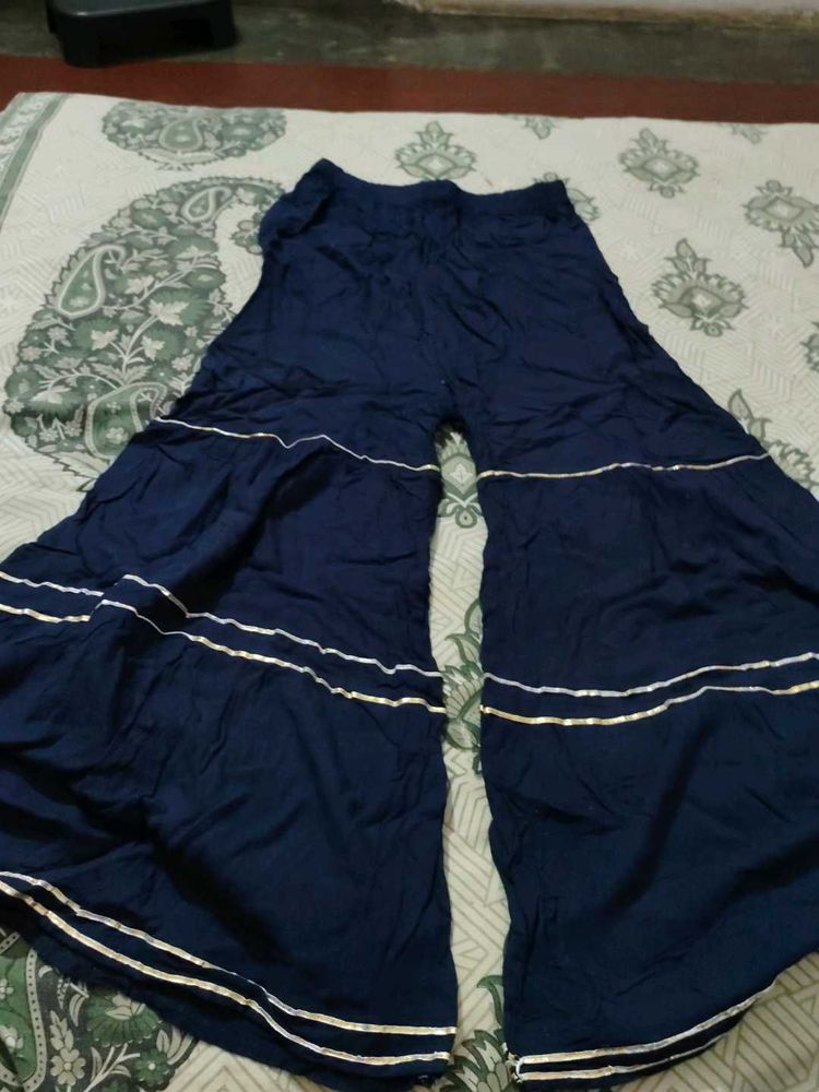 Navy Blue Sharara Pants