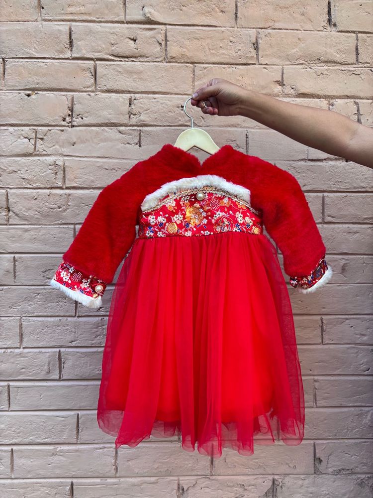 NEW Festive Red Girl Baby Dress